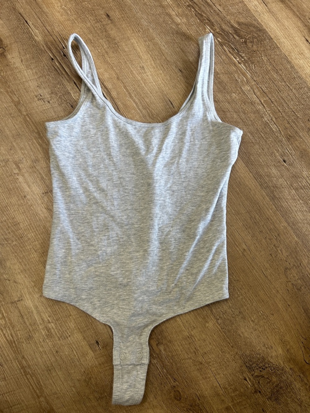 Auden Light Gray Scoop Neck Tank Bodysuit